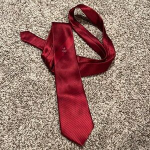 Vintage Olympics Seoul 1988 Red Silk Tie